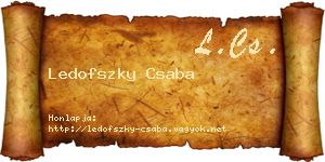 Ledofszky Csaba névjegykártya