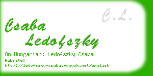 csaba ledofszky business card